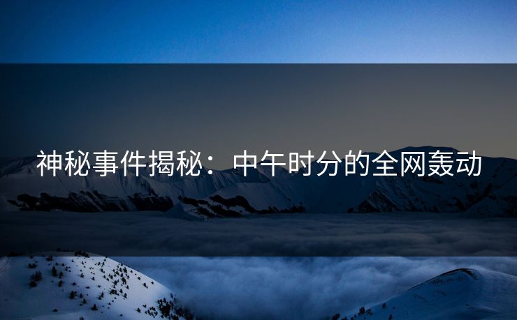 神秘事件揭秘：中午时分的全网轰动