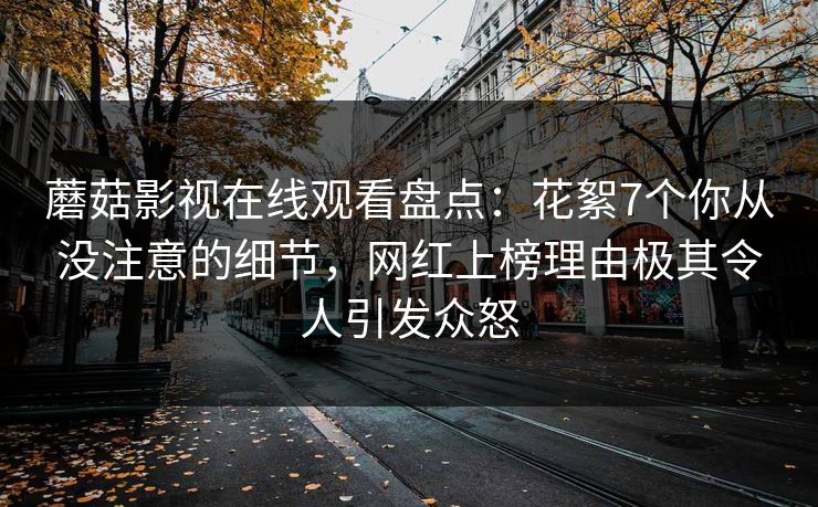 蘑菇影视在线观看盘点：花絮7个你从没注意的细节，网红上榜理由极其令人引发众怒