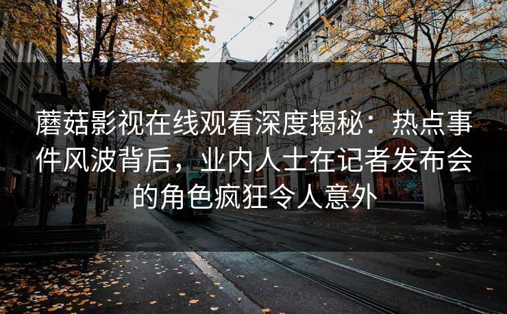 蘑菇影视在线观看深度揭秘：热点事件风波背后，业内人士在记者发布会的角色疯狂令人意外