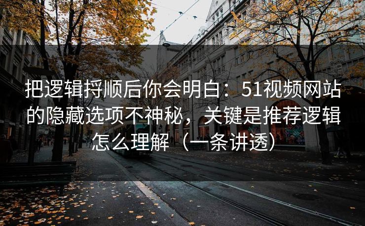 把逻辑捋顺后你会明白：51视频网站的隐藏选项不神秘，关键是推荐逻辑怎么理解（一条讲透）